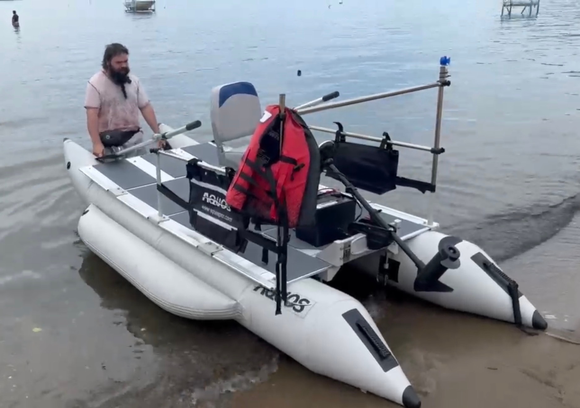 Early MikeRaft setup on the water